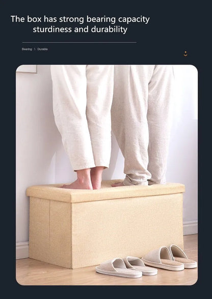 Multifunctional Household Storage Stool Fashion Chair Living Room Ottoman Padded Stools Home Furniture Solid Color Sofa Chair