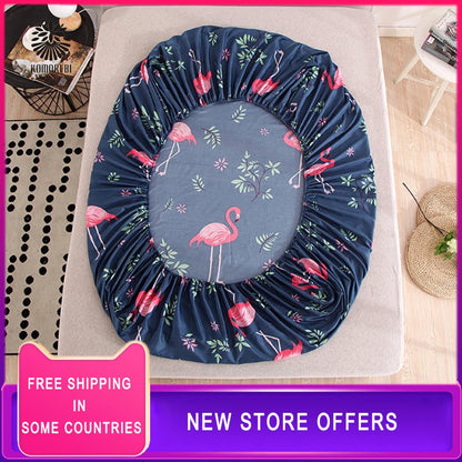 Fitted Sheet Mattress Cover Polyester Printing Bedding Linens Bed Sheets With Elastic Band Double Queen Size Bedsheet 180X200 CM