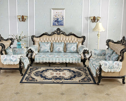 Modern High Quality Flower Embroider Sofa Towel Sofa Covers For Corner Sofa 1/2/3/4 Sectional Sofa Cover For Living Room Textile