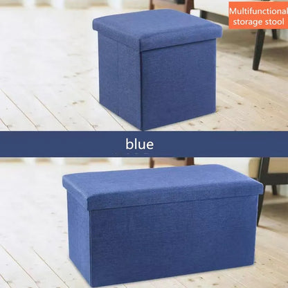 Multifunctional Household Storage Stool Fashion Chair Living Room Ottoman Padded Stools Home Furniture Solid Color Sofa Chair