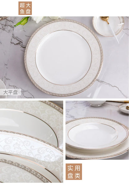 porcelain dinner set 60 pcs jingdezhen ceramics chinese dishes dishes set  Rice Bowl Salad Noodles Bowl Dinnerware Set Tableware