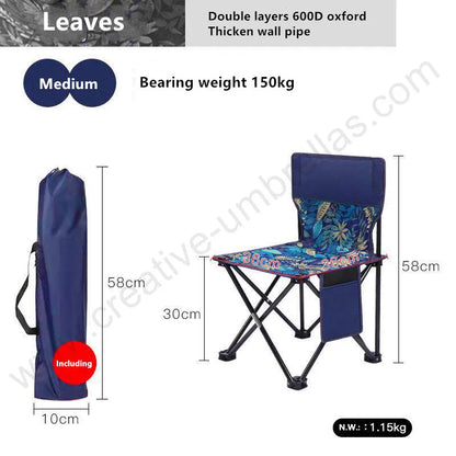 Bearing 150kg waterproof tensile 600D oxford outdoor collapsible compact foldable fishing traveling carrying away  beach chair
