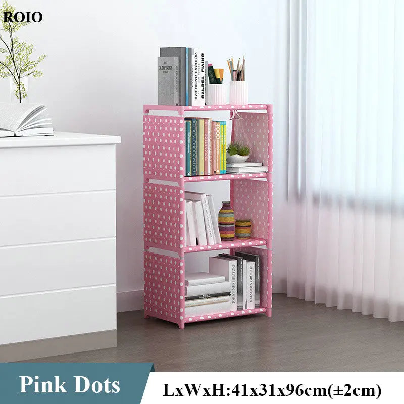 Bookcase Simple Bookshelf Easy Assembly Children Book Shelf Space-saving Sundries Organizer Rack Home Furniture Storage Holder