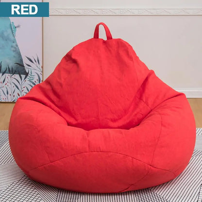 Large Small Lazy BeanBag Sofas Cover Chairs without Filler Linen Cloth Lounger Seat Bean Bag Pouf Puff Couch Tatami Living Room