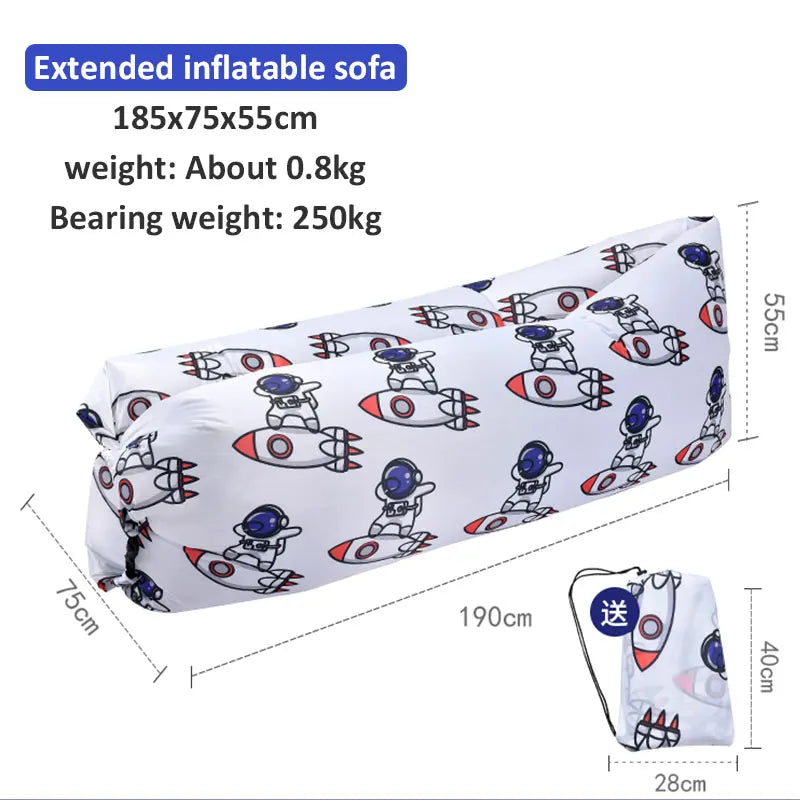 Outdoor Picnic Light Inflatable Sofa, Beach Bag, Camping Deck Chair, Portable Sofa, 200kg Load, Indoor