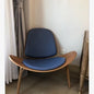 JOYLIVE Modern Lounge Three-Legged Shell Chair Ash Plywood Fabric Upholstery Living Room Furniture