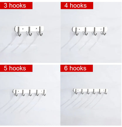 304 Stainless Steel Hook Punch-free Hooks Bathroom Towel Hook Strong Seamless Kitchen Hooks Metal Storage Rack Organizer WB 083
