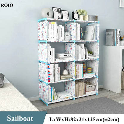 Bookcase Simple Bookshelf Easy Assembly Children Book Shelf Space-saving Sundries Organizer Rack Home Furniture Storage Holder