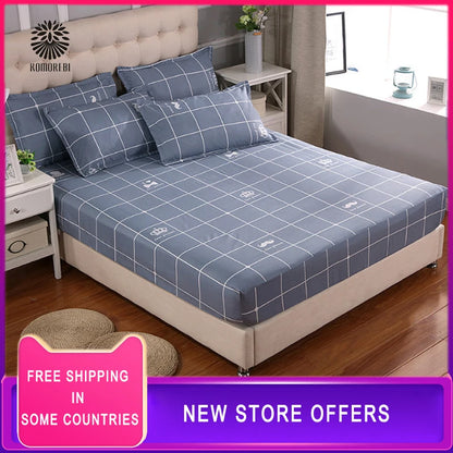 Fitted Sheet Mattress Cover Polyester Printing Bedding Linens Bed Sheets With Elastic Band Double Queen Size Bedsheet 180X200 CM