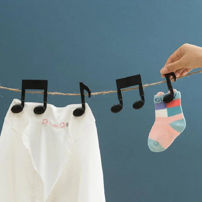 Single Double Music Notes Sock Clips Bag  Clamp Cloth Dry Storage Hanger Lingerie Hooks  Hat Underwear  HK-40