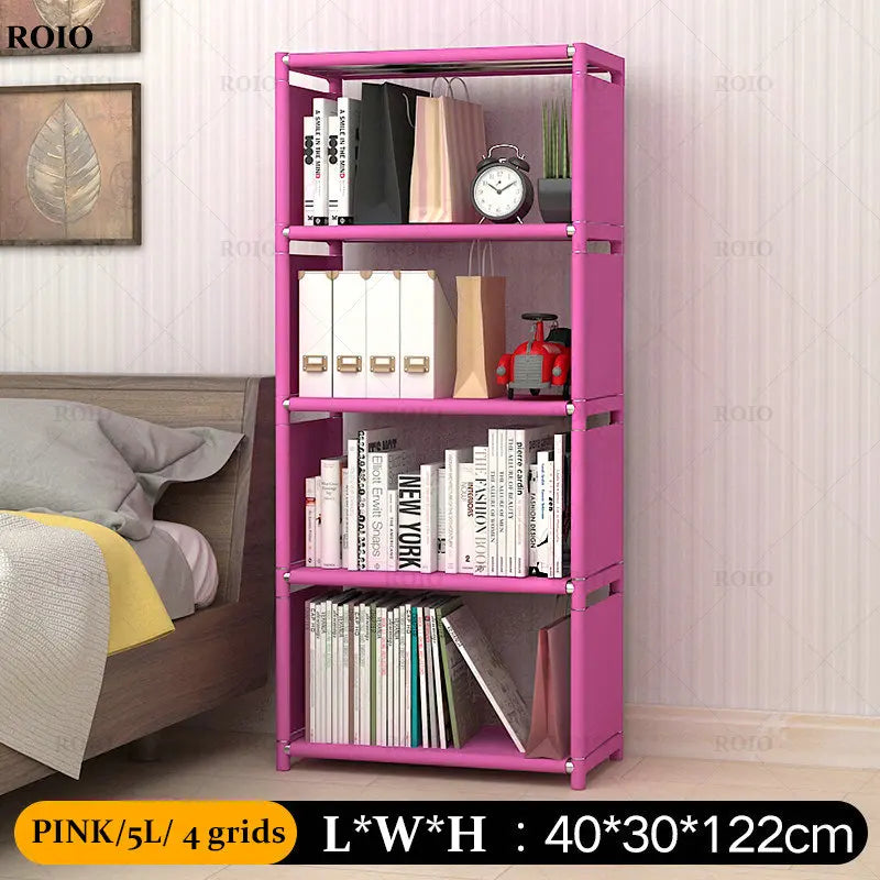 Bookcase Simple Bookshelf Easy Assembly Children Book Shelf Space-saving Sundries Organizer Rack Home Furniture Storage Holder