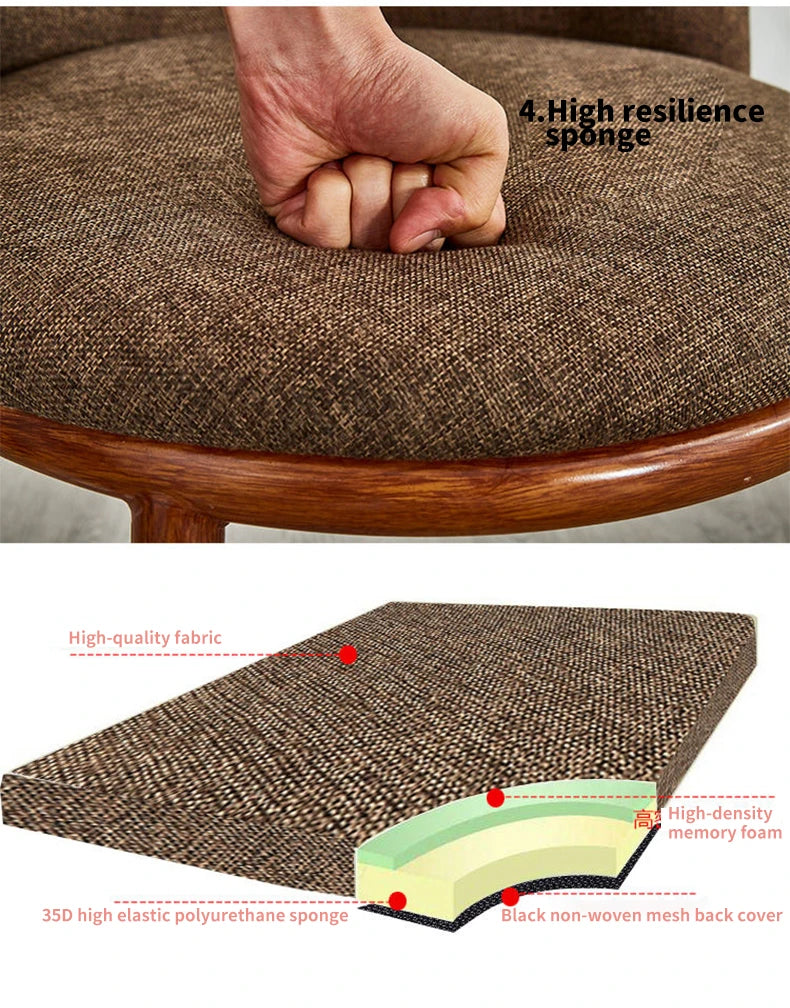 Dining Room Chairs Nordic Style Dining Table With Chairs Set Furniture Cotton Linen Solid Wood Hotel Kitchen Restaurant Stool