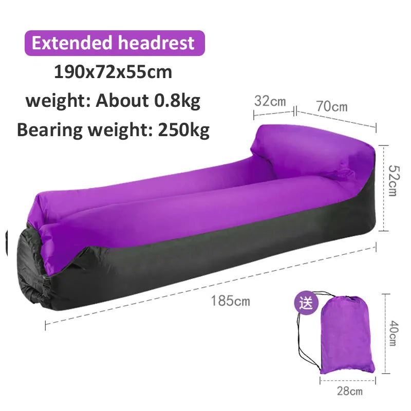 Outdoor Picnic Light Inflatable Sofa, Beach Bag, Camping Deck Chair, Portable Sofa, 200kg Load, Indoor