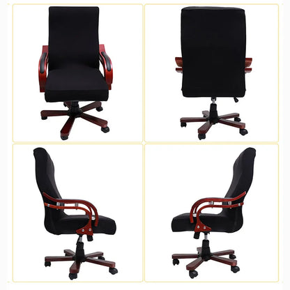 Plus Size Office Chair Covers Computer Universal Stretch Boss Chair Cover Modern High Back Rotating Lift Arm Chair Cover