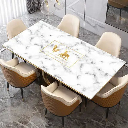 New Arrive Geometric Marble Elk PVC Waterproof Table Cloth Oil Table Cover Glass Soft Cloth Dining Table Mat Home Protection