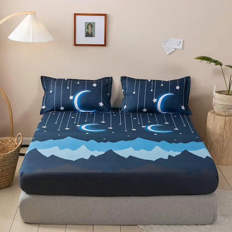 Luxury Flower Bed Sheet +Pillowcase Mattress Covers Fitted Sheet Sets With Elastic