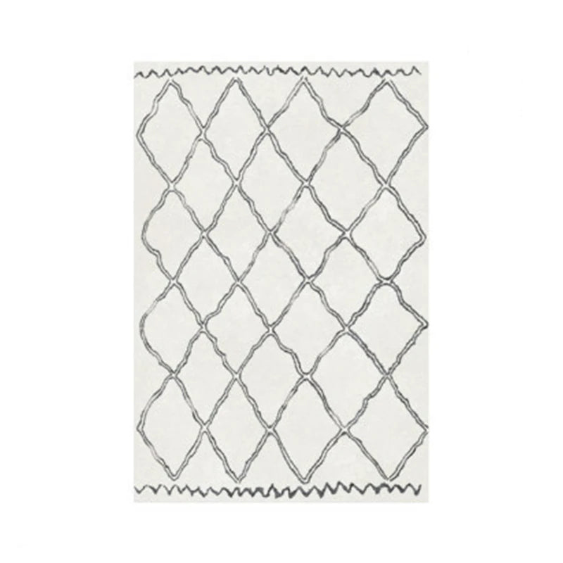 Morocan rug Tapis Salon 200X300 Black White Fluffy Carpet Rug For Kids Bedroom Bedside Carpet Living Room Square Sofa Table Rug