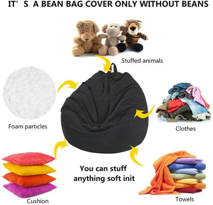 10 Color Lazy Sofas Cover Chairs big with Inner Liner Warm Corduroy Lounger Seat Bean Bag Pouf Puff Couch Tatami Living Room