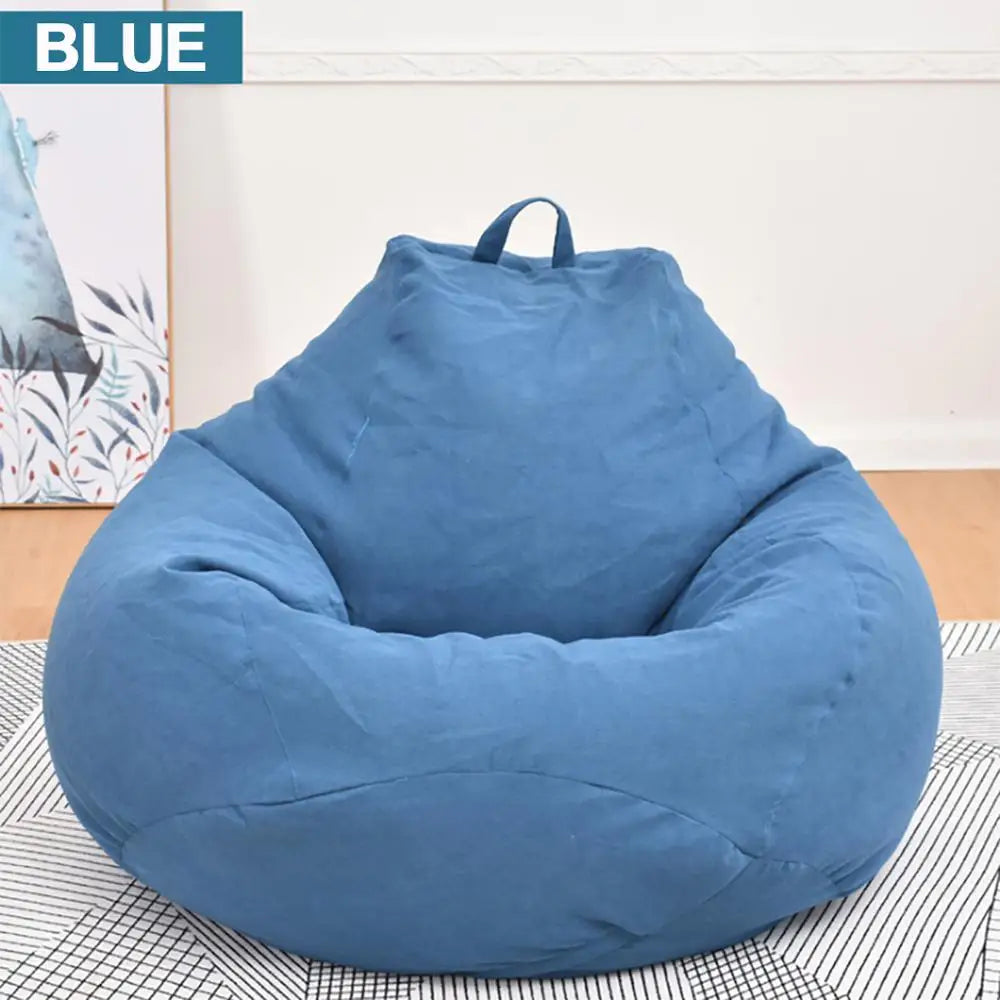 Large Small Lazy BeanBag Sofas Cover Chairs without Filler Linen Cloth Lounger Seat Bean Bag Pouf Puff Couch Tatami Living Room