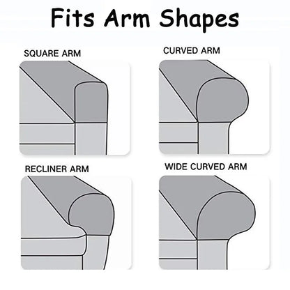 1 Pair Sofa Armrest Covers Velvet Elastic Chair Arm Covers Armrest Protectors for Living Room Included 10 pins to keep covers