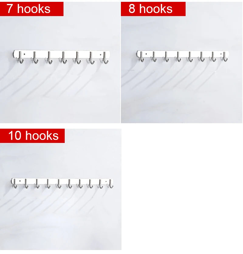 304 Stainless Steel Hook Punch-free Hooks Bathroom Towel Hook Strong Seamless Kitchen Hooks Metal Storage Rack Organizer WB 083