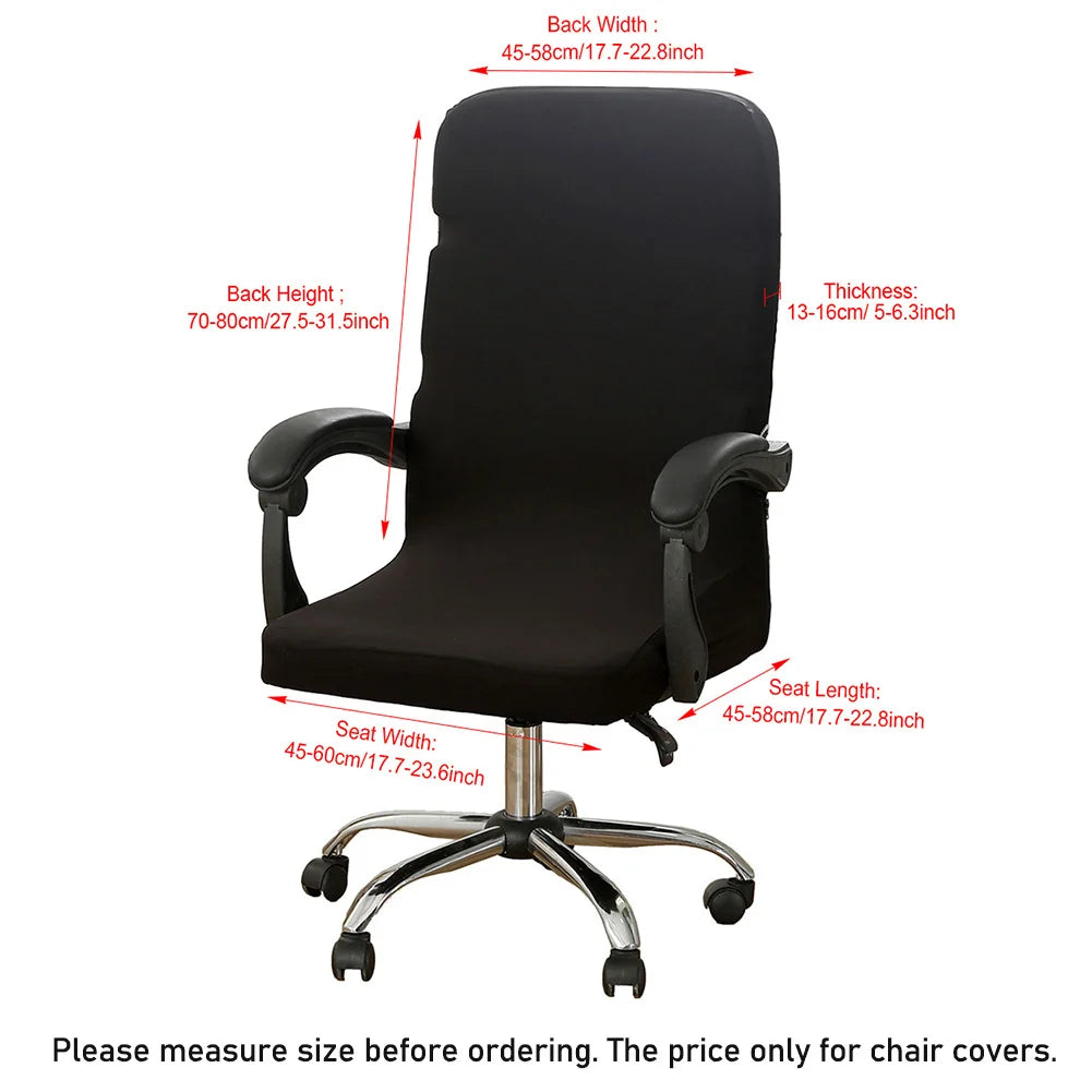 Computer Office Chair Cover Universal Chair Stretch Rotating Spandex Slipcovers Stretch Case for Swivel Chair Armchair Work Seat