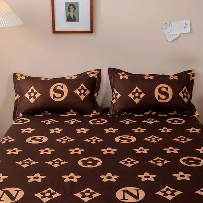Luxury Flower Bed Sheet +Pillowcase Mattress Covers Fitted Sheet Sets With Elastic