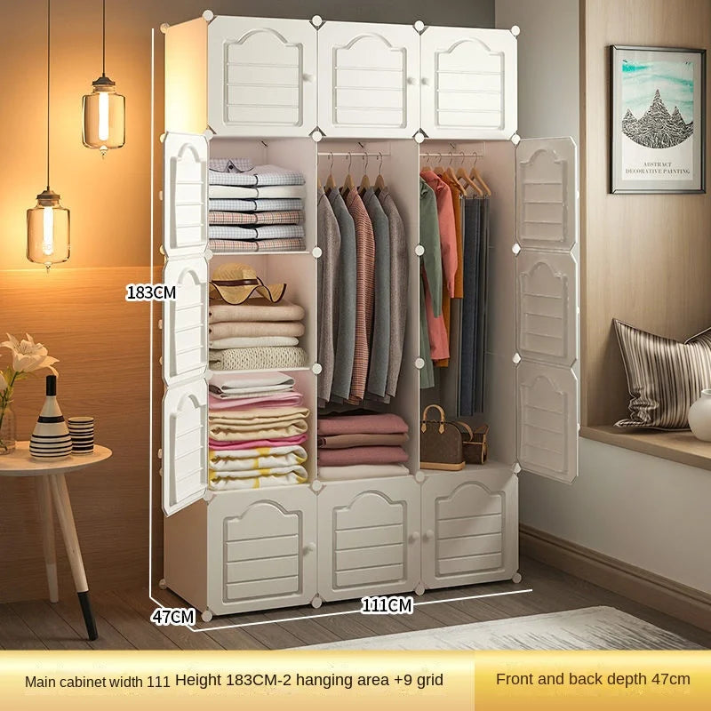 Household Bedroom Dustproof Clothes Cabinets Plastic Collapsible Durable Storage Rack Of Foldable Simplicity Wardrobe Furniture