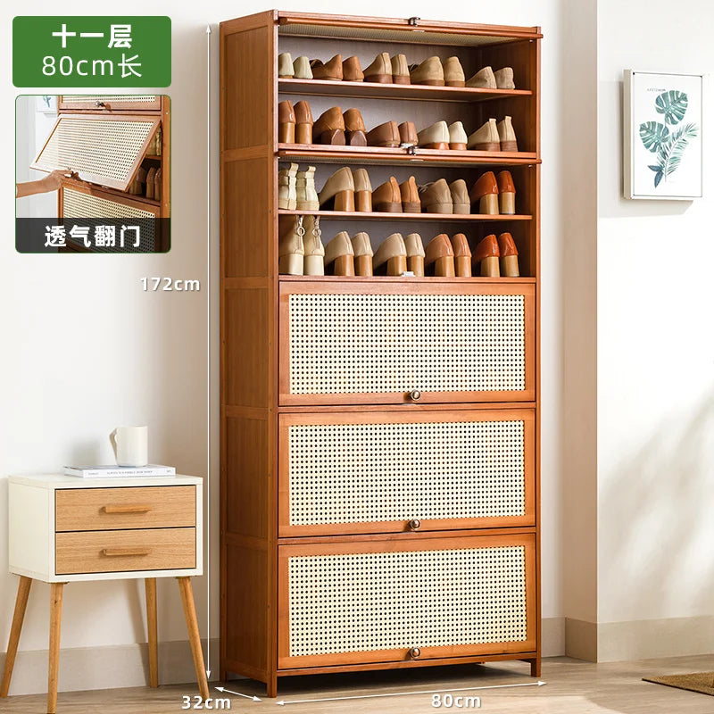 Wooden Horse Man Shoe Rack Shoe Cabinet Home Door outside Simple Storage Dormitory Economical Indoor Beautiful Bedroom Dustproof