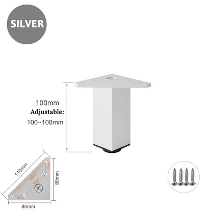 4PCS Furniture Leg Aluminum Triangular Square Sofa Leg with Screw Thickening Metal Furniture Feet Bathroom Cabinet Coffee Table