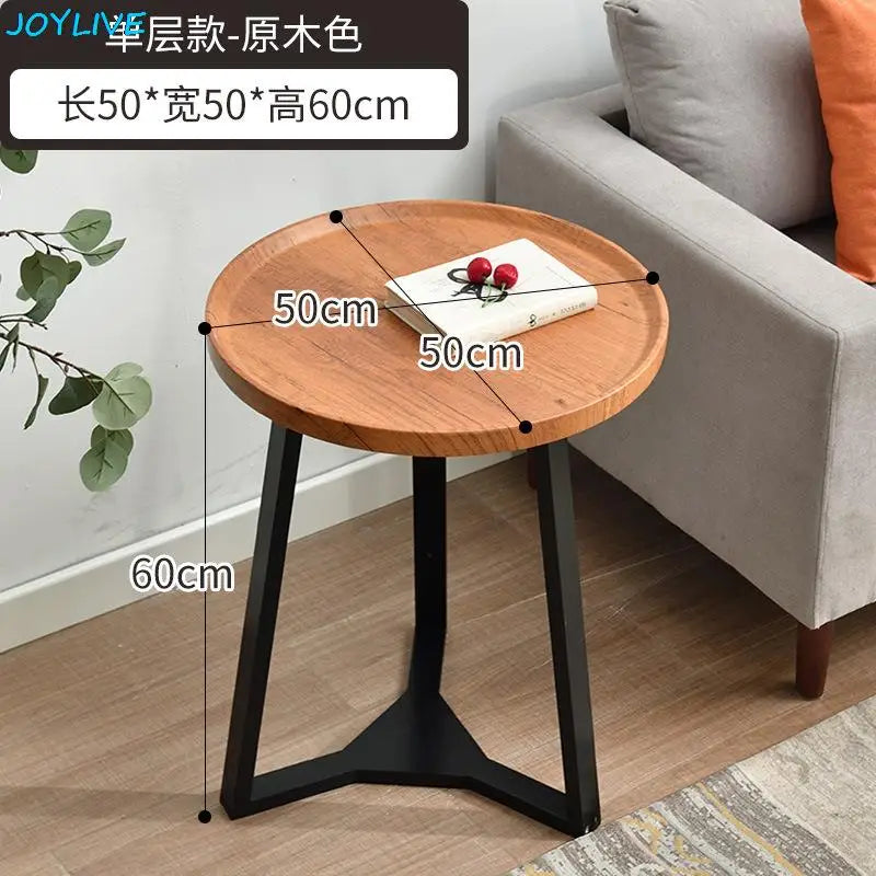 JOYLIVE Tea Table Simple Modern Sofa Side Table Household Round Double-layer Side Table 2022 New Dropshipping