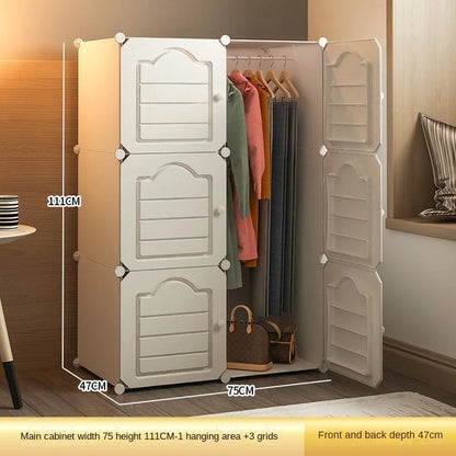 Household Bedroom Dustproof Clothes Cabinets Plastic Collapsible Durable Storage Rack Of Foldable Simplicity Wardrobe Furniture