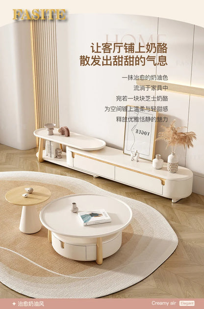 Cream style floor-to-ceiling modern simple living room home small apartment French coffee table combination