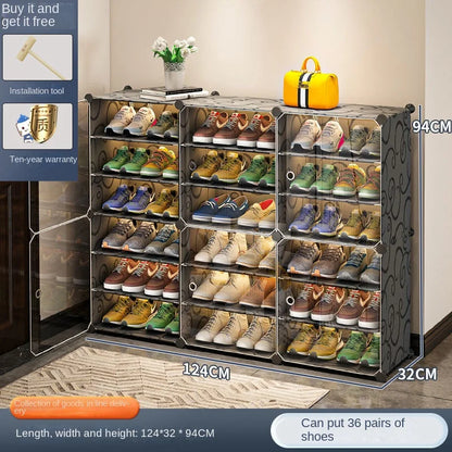 Shoerack Cabinet Shoe Rack Storage Organizer Shelf Shoes Entrance Hallway Furniture Cupboards Splicing Dustproof Transparent Box