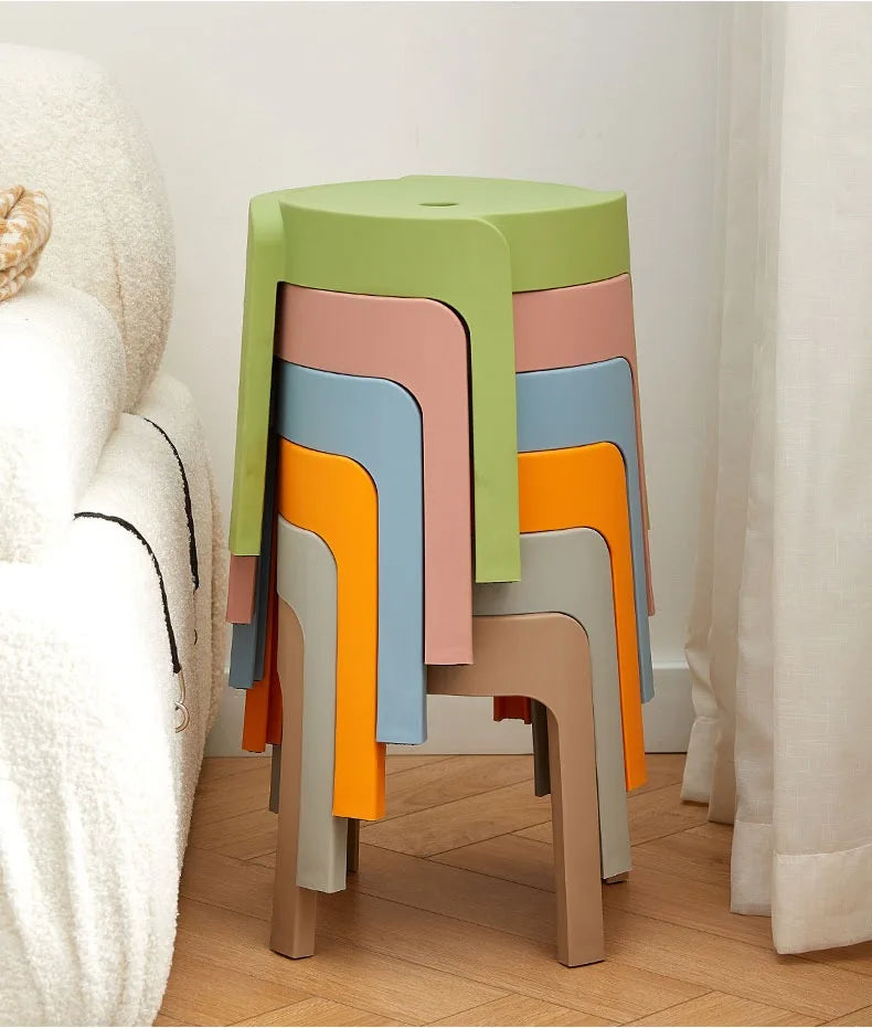 Dining Chairs Thickening Backrest Nordic Chair Plastic Stool Rotundity Stackable Modern Furniture Nordic Chair