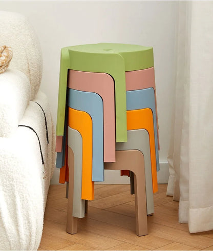 Dining Chairs Thickening Backrest Nordic Chair Plastic Stool Rotundity Stackable Modern Furniture Nordic Chair