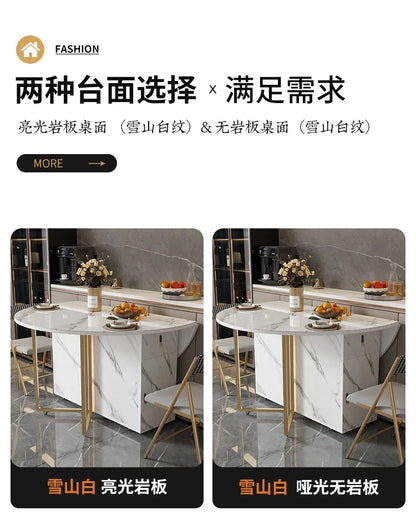 1.4 and 1.6 M Rectangular Folding Table Small Apartment Dining Table Multi-Functional Retractable Dining Table and Chair