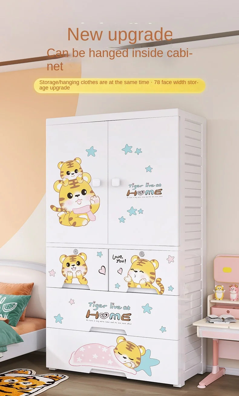 78 wide thickened plastic drawer storage cabinet, baby children's wardrobe, toys, multi-layer storage cabinet, chest of drawers