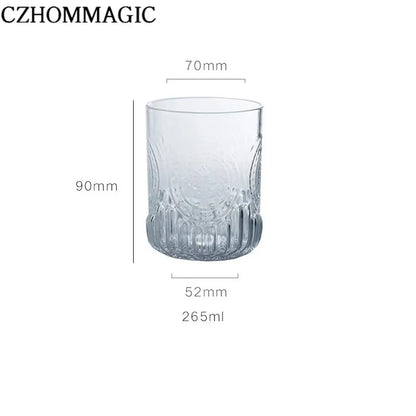 880ml Bedside Water Carafe Glass Cup Drinkware Set Vintage Transparent Cold Water Cup&Bottle for Pitcher Nightstand Bedroom Gift