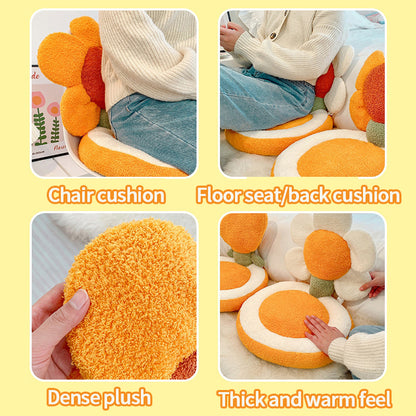 Ins Cute Tulip Sun Flower Seat Back Cushion Living Room Sofa Decorative Throw Pillow Soft Office Chair Cushion Home Decor Pillow