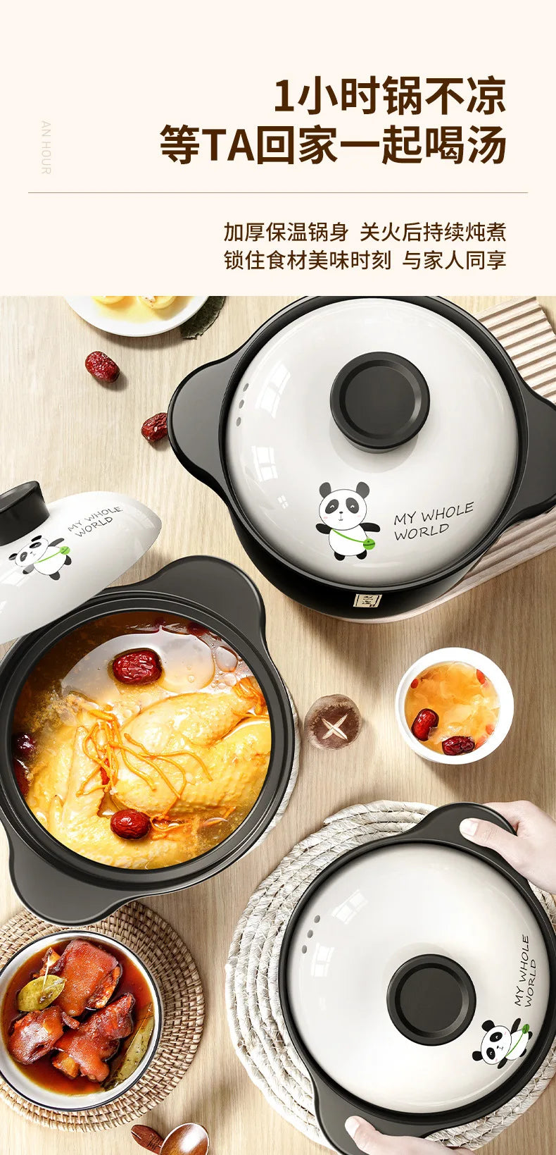 Chinese High Temperature Resistant Household Casserole Cooking Pot Cookware Set Ceramic Hot Pot Food Warmer 1-6L