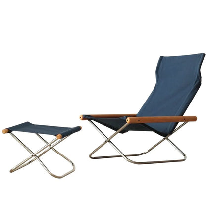 Nordic Balcony Folding Chair Casual Lazy Home Recliner Japanese-Style Lunch Break Folding Outdoor Canvas Graden Backrest Stool