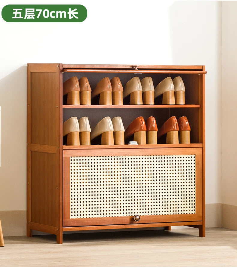 Wooden Horse Man Shoe Rack Shoe Cabinet Home Door outside Simple Storage Dormitory Economical Indoor Beautiful Bedroom Dustproof