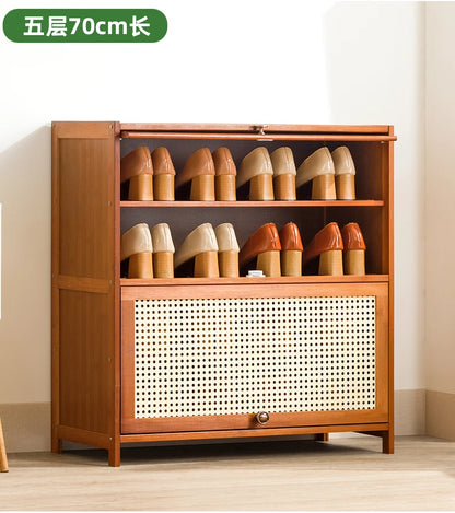 Wooden Horse Man Shoe Rack Shoe Cabinet Home Door outside Simple Storage Dormitory Economical Indoor Beautiful Bedroom Dustproof