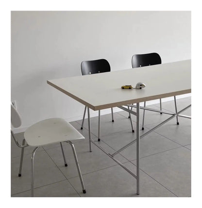 DPstudio vintage simple desk, stainless steel rectangular dining table, blogger, same conference table Bauhaus