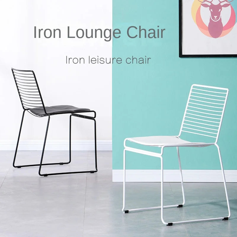 Nordic Dining Chair Modern Minimalist Creative Outdoor Iron Wire Personality Office Hollow Leisure Computer Chair Dropshipping