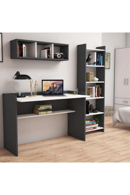 Hurrem Study desk Bookcase Shelf set office furniture computer desk business room furniture decorative walnut white antrachite.