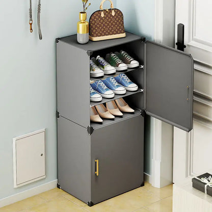 Small-Scale Foldable Cabinets For Home Living Room Multilayer Large Space Shelf Student Dormitory Dust Proof Shoe Storage Rack