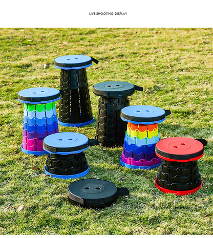 Portable Folding Stool Lightweight Plastic Subway Queuing Chair And Outdoor Camping Fishing with Carry Bag Telescopic Stool