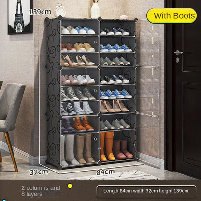 Shoe Rack Cabinets Shelf Shoes Storage Organizer Cupboards Furniture Hallway Entrance Multiple Layer Dustproof Cover Transparent
